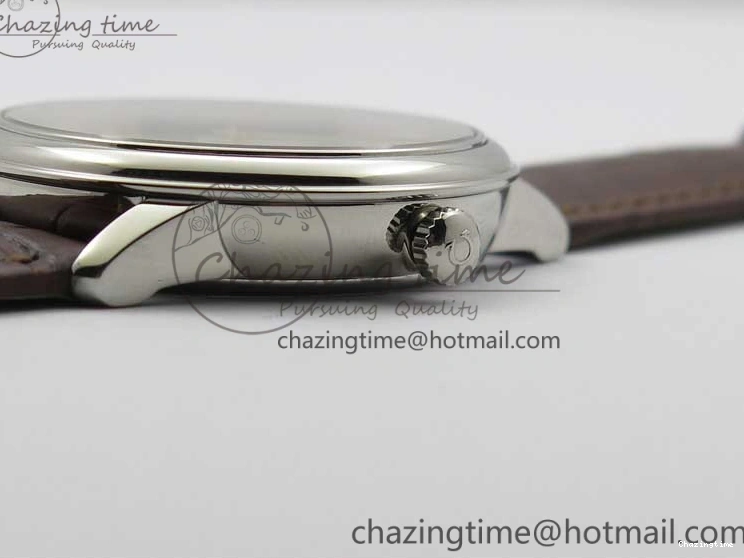 0110 Affordable De Ville Prestige Real PR SS ZF 1:1  Best Edition White Dial YG Markers Brown Leather Strap MIYOTA 7899